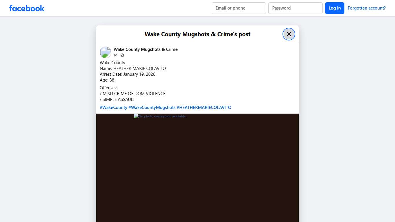 Wake County Name: HEATHER... - Wake County Mugshots & Crime | Facebook