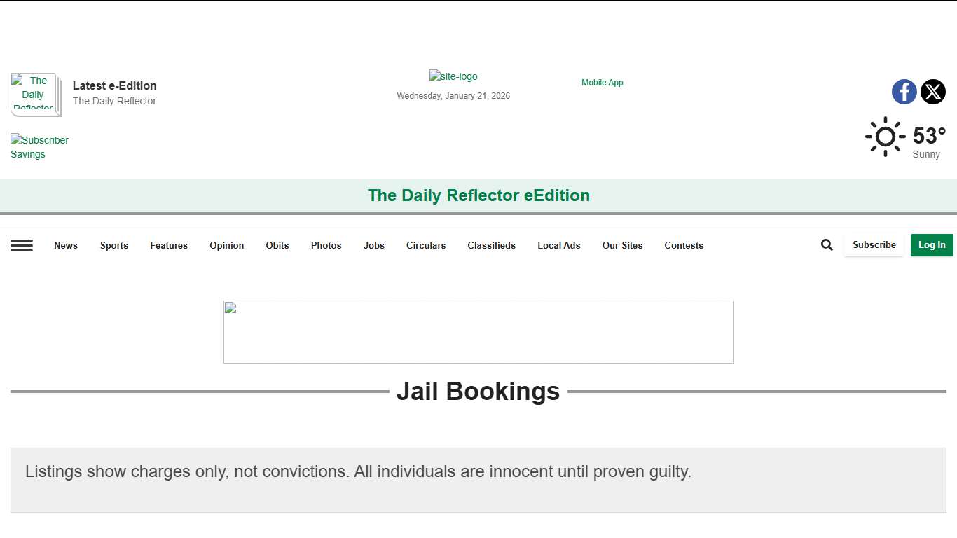 Jail Bookings | reflector.com